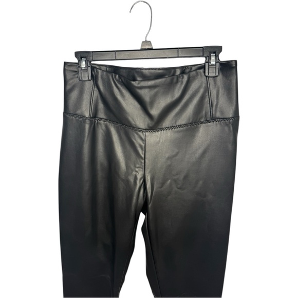 Rachel Zoe Edgy Faux Leather Stretch City Leggings Tummy Control Size 4 Black - Picture 4 of 7